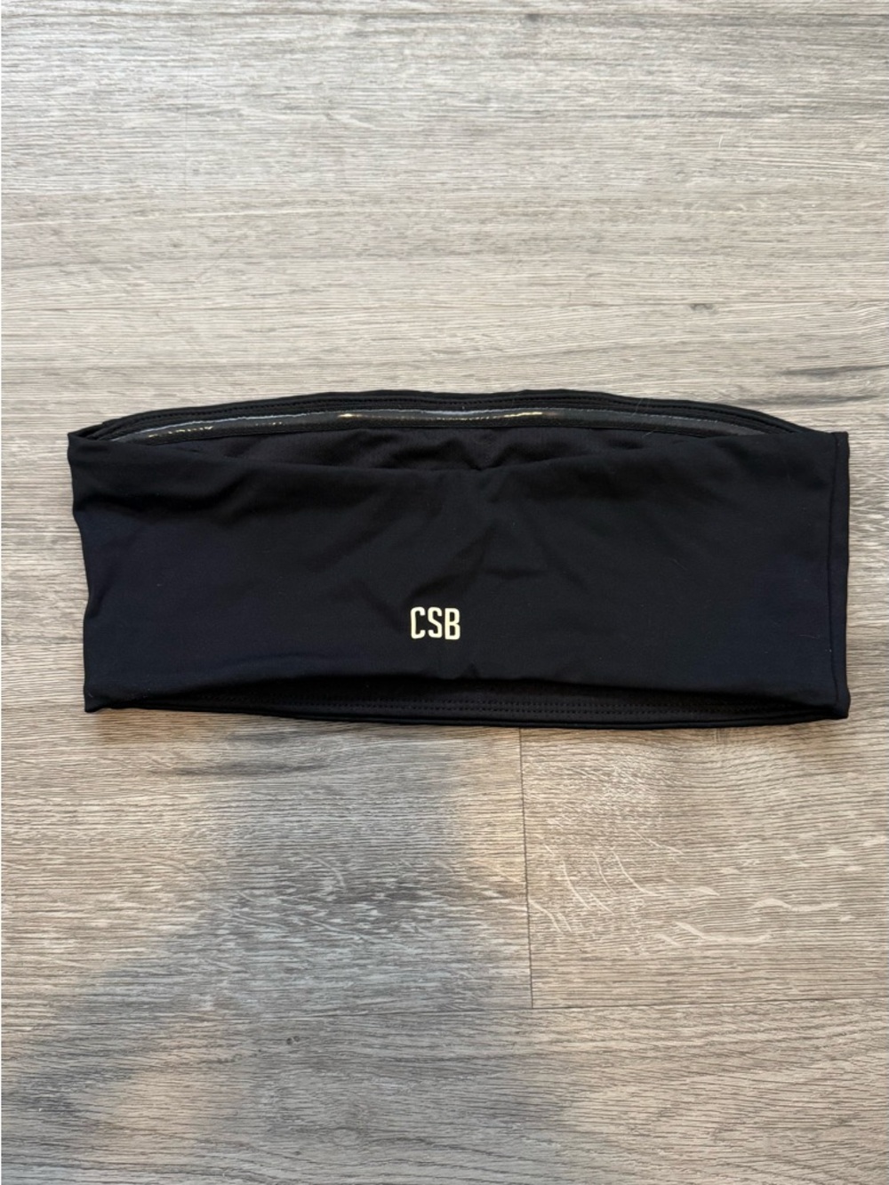 CSB BLACK BANDEAU SPORTS BRA - SMALL